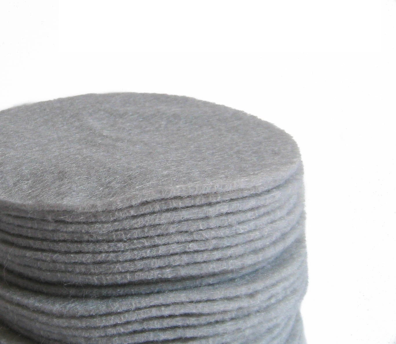 30 Die Cut Silver Gray Felt Circles in 3 inches