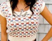 Hand Knitted Vintage 60s Short Sleeved Sweater