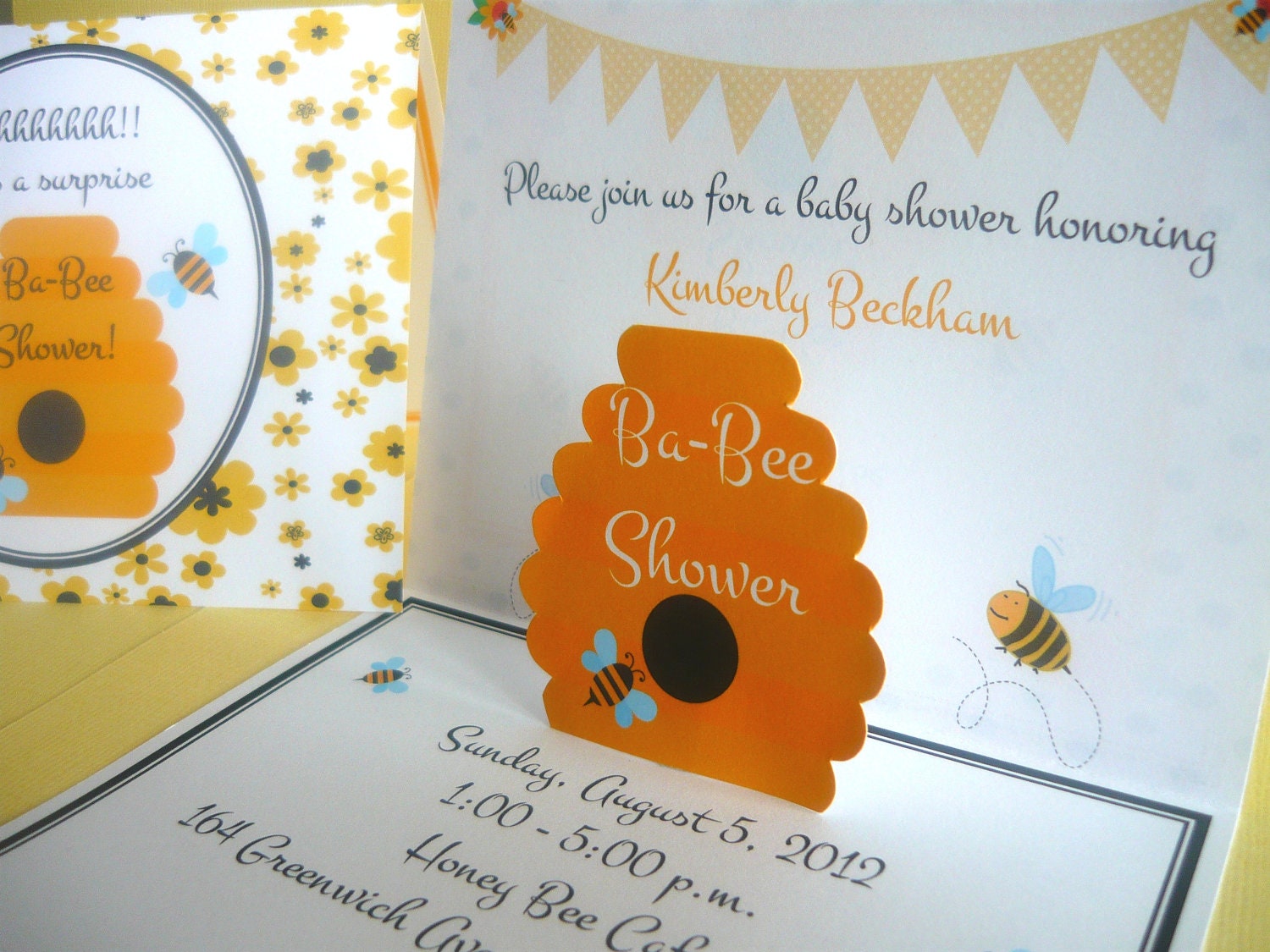 Bumble Bee Invitation set of 12 with envelopes Il_570xn