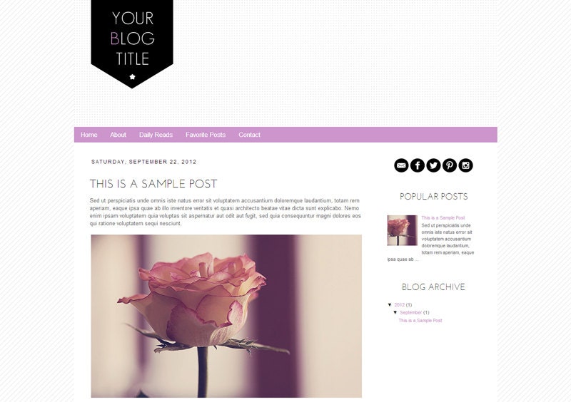 Premade Blogger Template: Color Me Plum