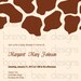 Personalized Giraffe Print - Baby Shower/Birthday - Custom Printable Digital Invitation