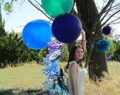 Mermaid Ombre Balloon Bouquet (3 large balloons w/ tassel garland tail)