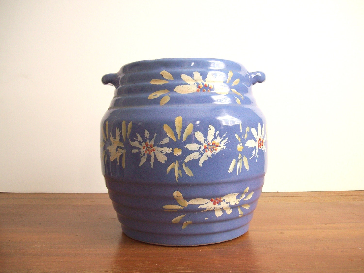 Rustic Crock, Handpainted Pottery