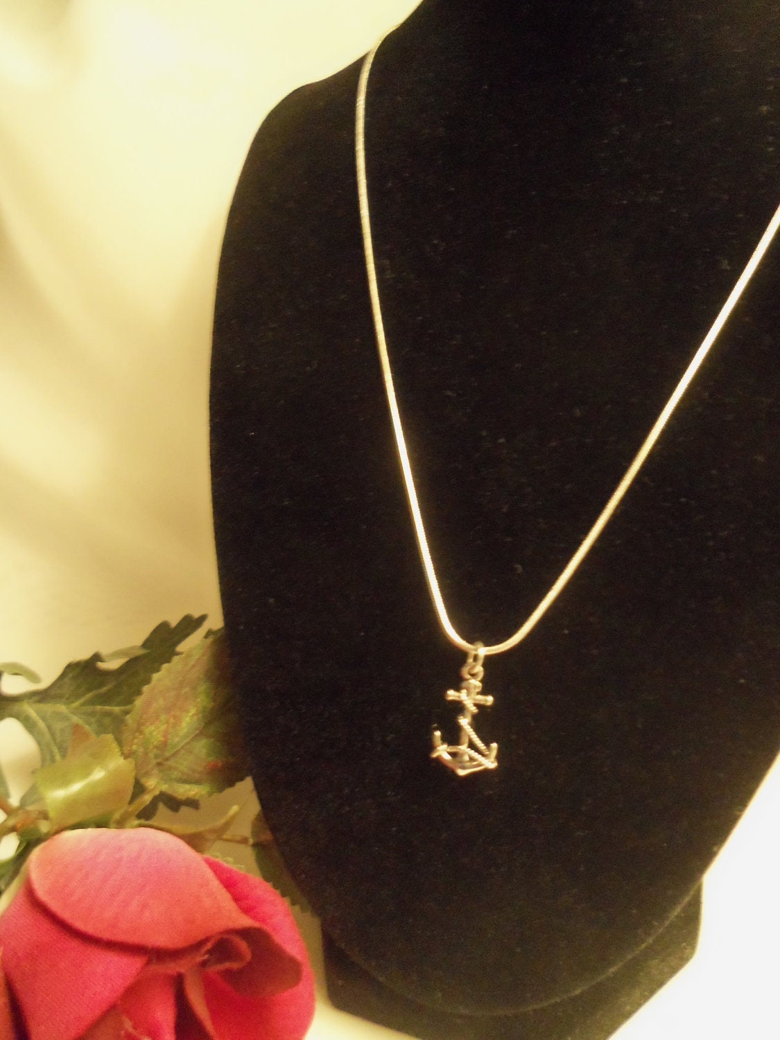 Sale- Silver Plated Anchor & Rope Charm Pendant and Sterling Silver 925 Chain Necklace- Birthday Gift Him Her. Teen Jewelry. Sailing. Sailor