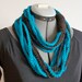 turquoise/brown crochet necklace with for fall/winter
