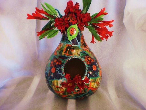 Gourd Art Birdhouses Birds, Hummingbirds & Flowers