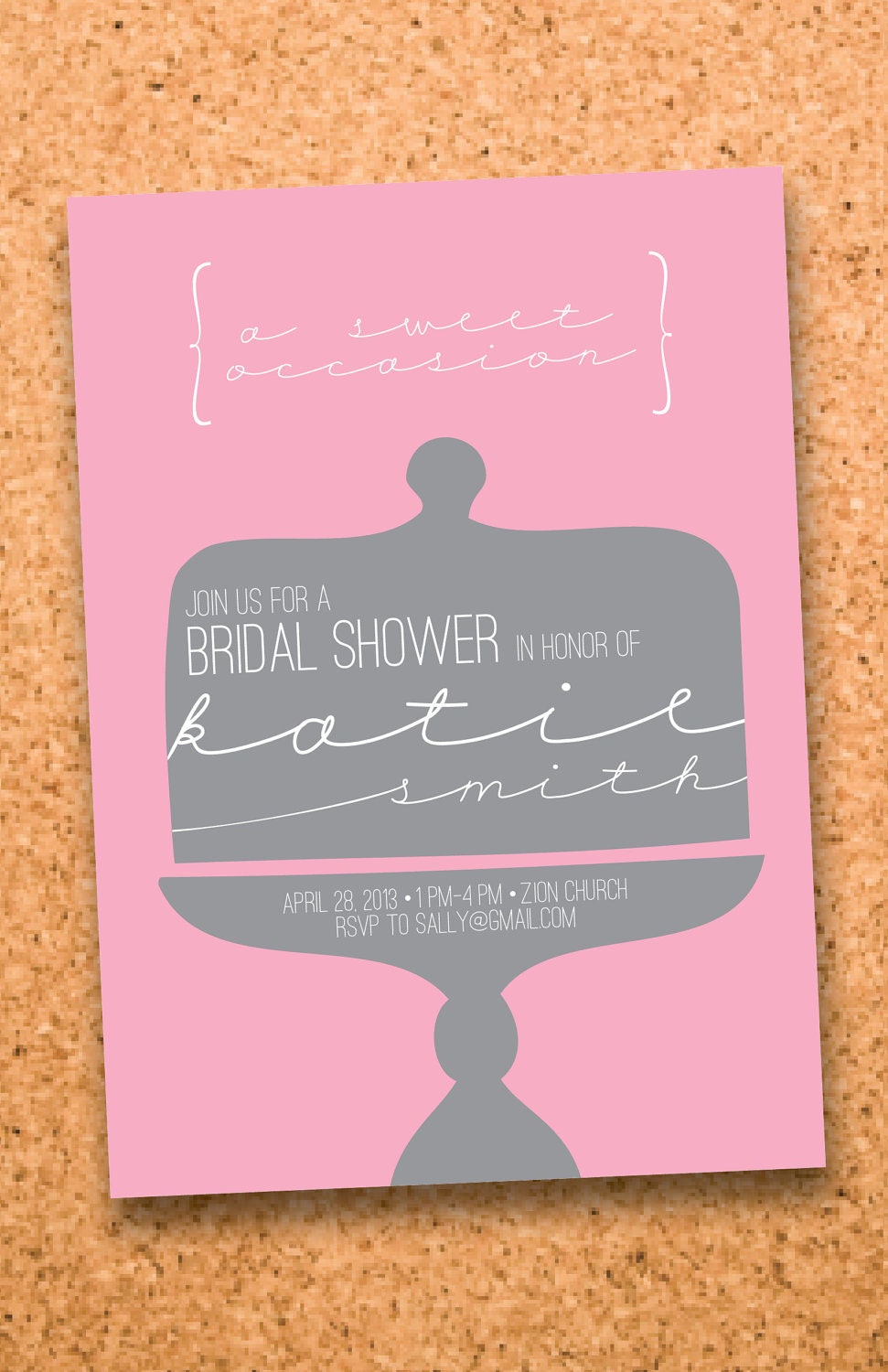 sweet occasion bridal shower invitation--digital file 5x7