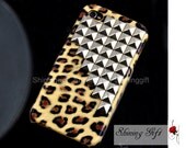 Silver Pyramid stud leopard case for Iphone 4 Case, Iphone 4S Case, Iphone 4 hard case