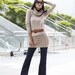 Reserved Listing for Chien-Ying - FREE SHIPPING Deep Kahki Long Sleeve Sweater Dress With Neck Warmers S / M - NC191