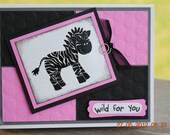 Handcrafted Zebra Love/Thinking of You Card