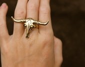 Bison Skull Ring - Silver and Gold