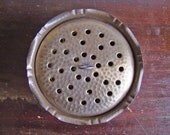 vintage brass flower bowl / frog with lid