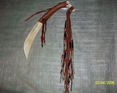 OOAK Buffalo Rib Bone Wall Decor with Fringe- Chevron-Horn Bone and Glass Trade Beads - Native American