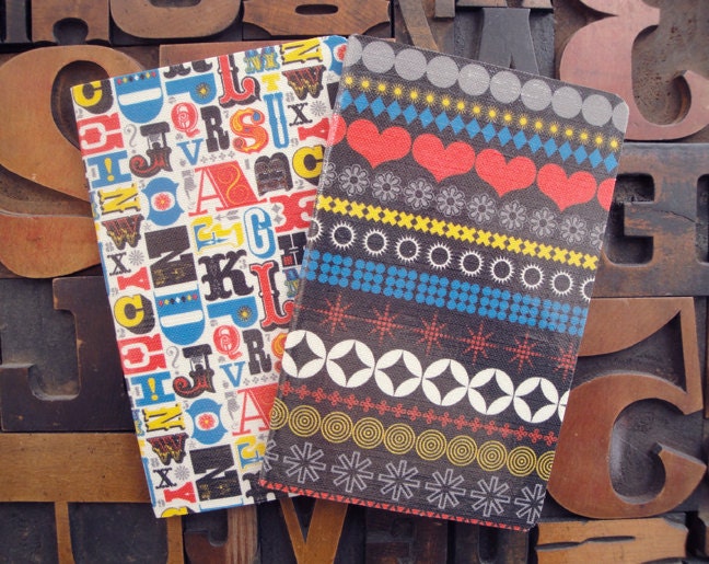 Moleskine Journal Original Fabric Covered Laminated Cahier (Set of 2) Typography