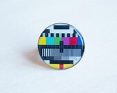Retro TV test card. Adjustable ring