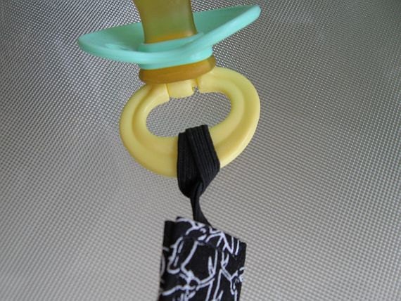 Gender Neutral Polka Dot Universal Fabric Pacifier Clip / Paci Clip