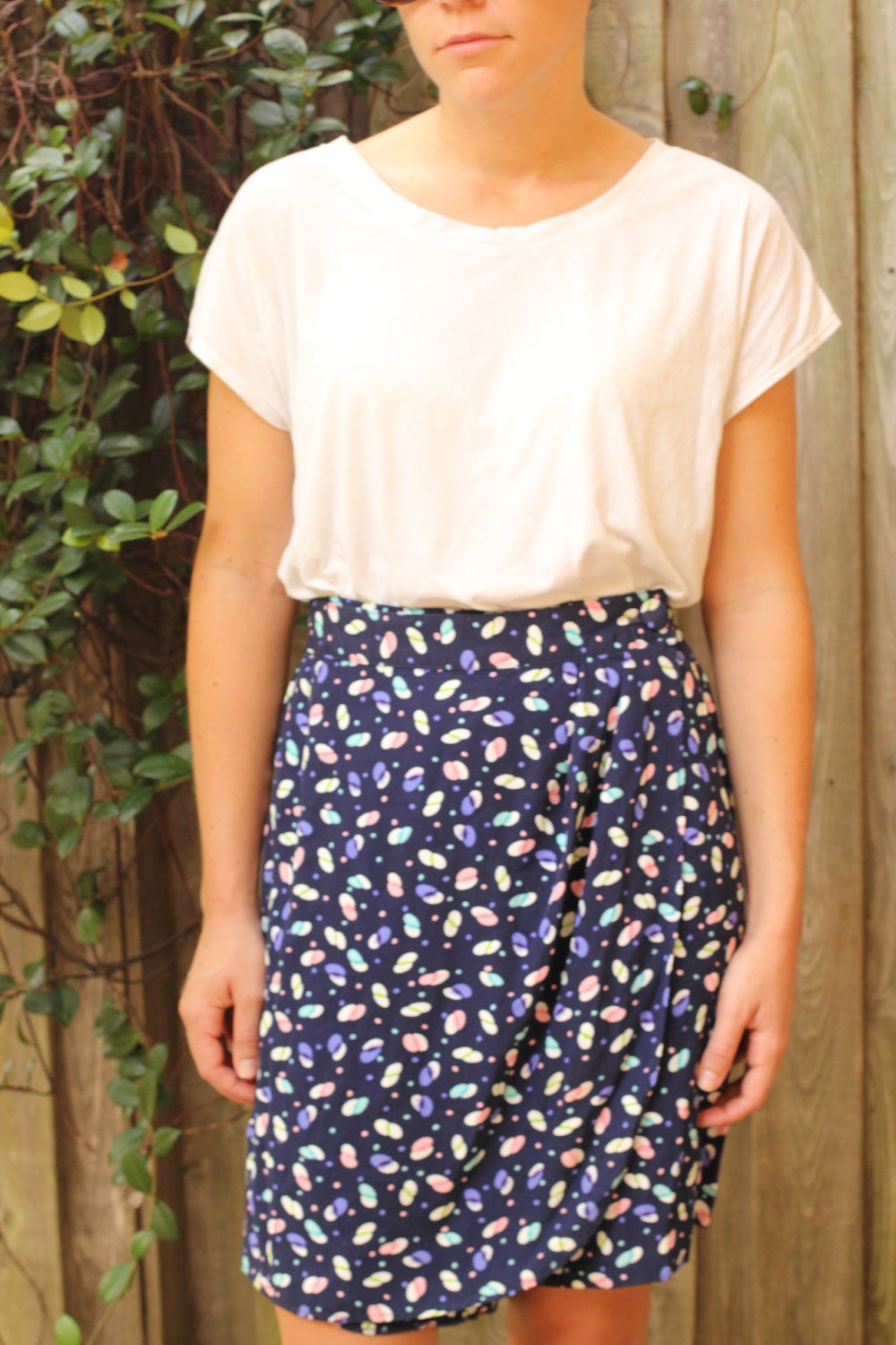 Women's Vintage Hipster 90's Navy Patterned Skort SALE