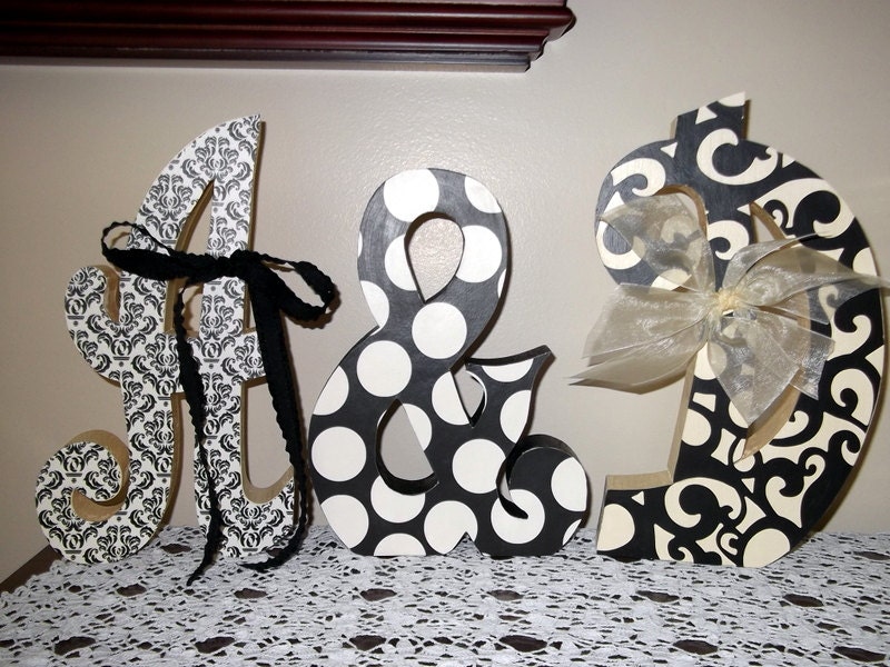 Set of 7 LARGE wood letters customized for your decor personalized gift home decor  Upper and lower case available.