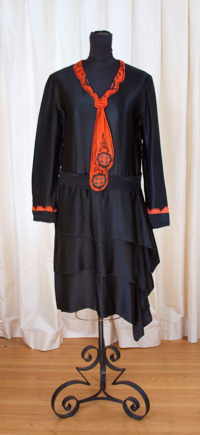 1920's Black and Orange Halloween Dress