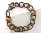 Chunky Chain Bracelet - Oxidized Copper Link Chain Jewelry