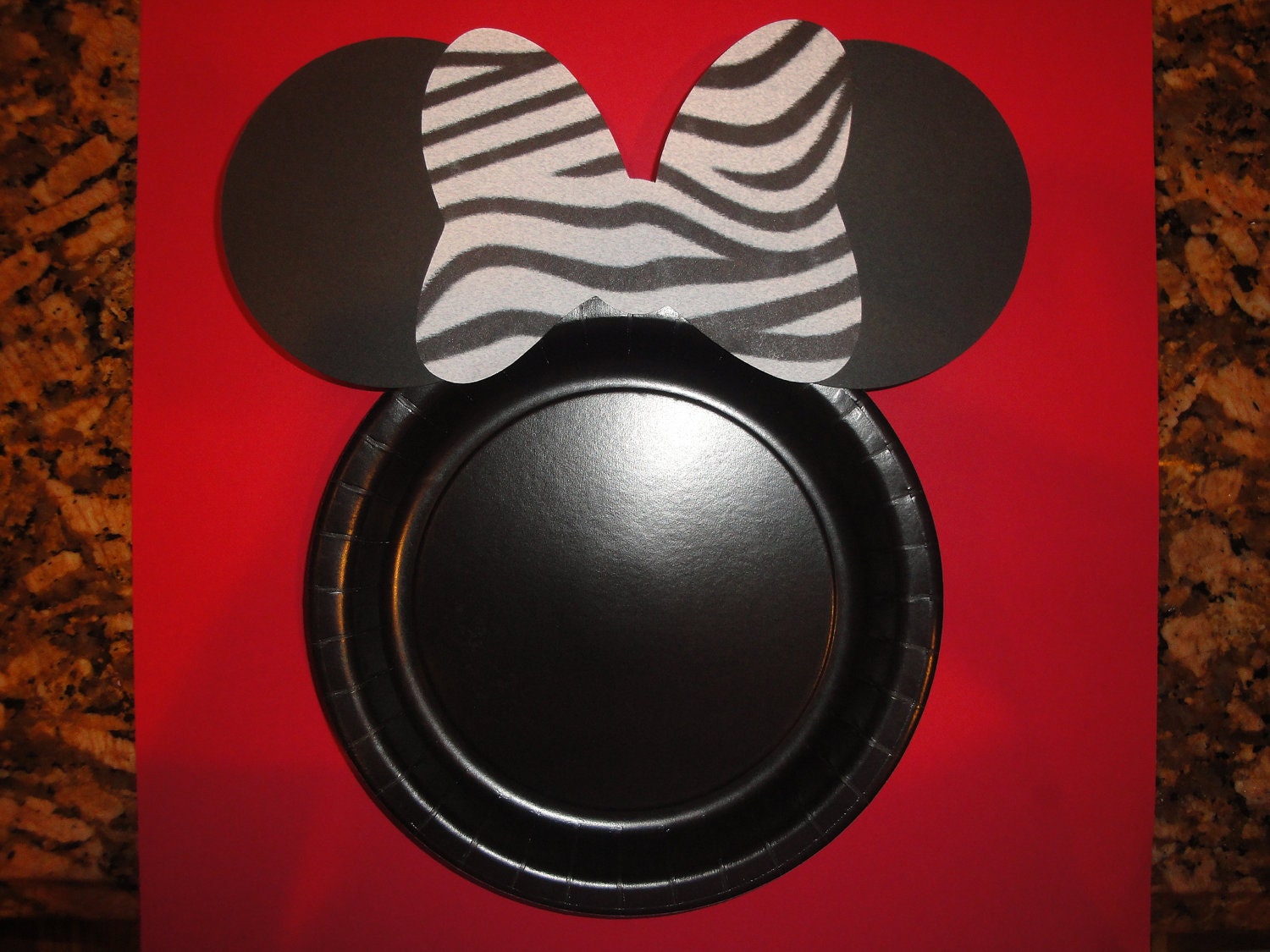 Custom Zebra Minnie Mouse Plates (set of 10)
