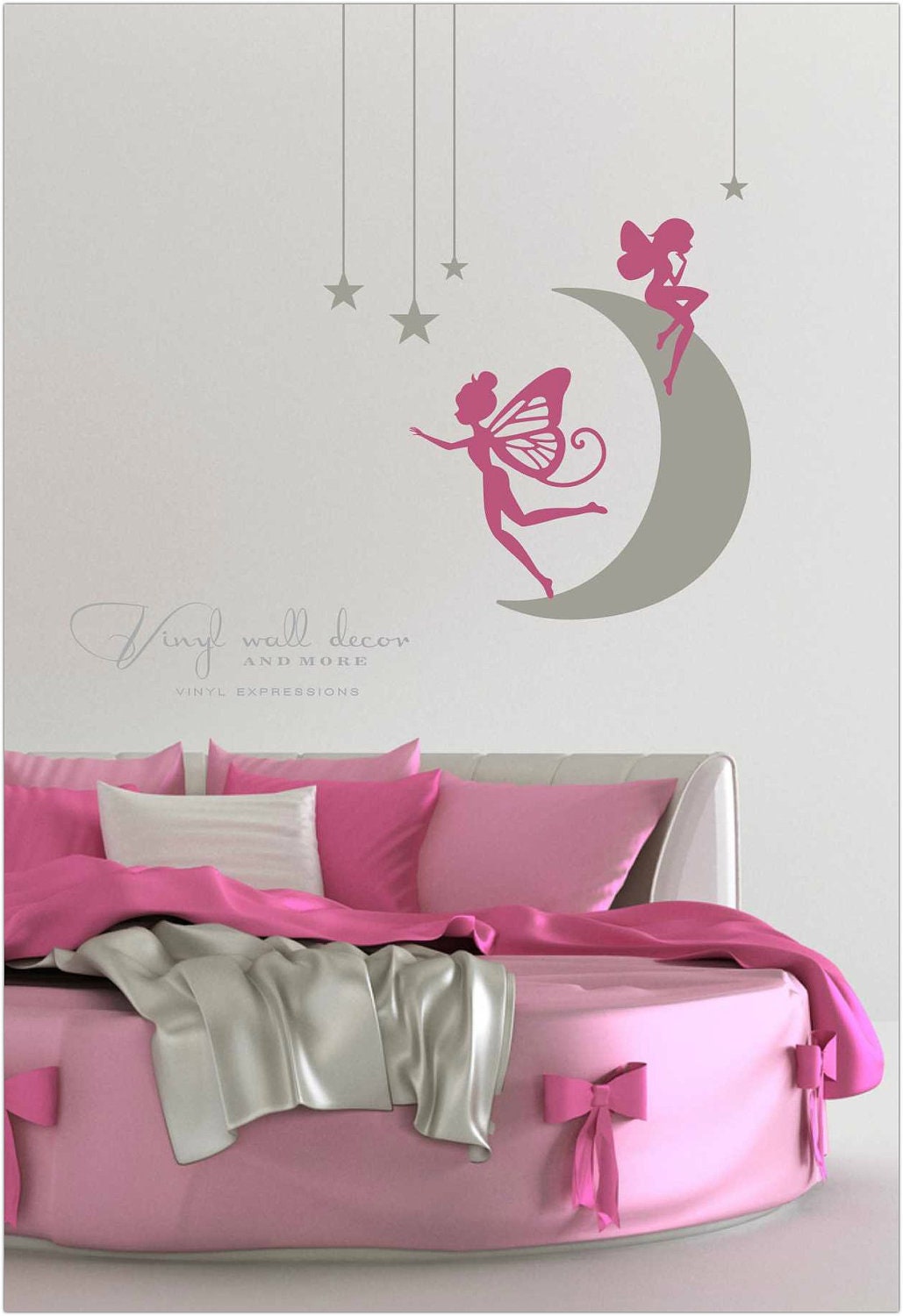 Fairy, Moon and Stars Vinyl Decal