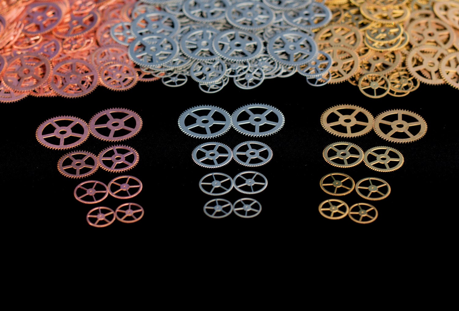 24x Mix Pack - STEEL,  BRASS and COPPER Gears .5" - 1" (12mm - 25mm)