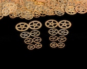 16x BRASS - Steampunk Gears .5" - 1" (12mm - 25mm)