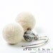 White Beaded Felt Earrings Creamy White Felte Balls Gift For Her Winter Jewelry
