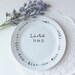 Wedding gift plate hand drawn by Mr Teacup - personalised