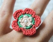 Crochet Daisy Flower Ring, LOVELY ONE
