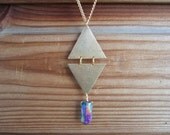Titanium Quartz Triangle Necklace