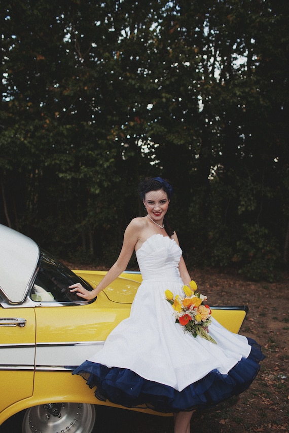 1950s White Rockabilly Wedding Dress.