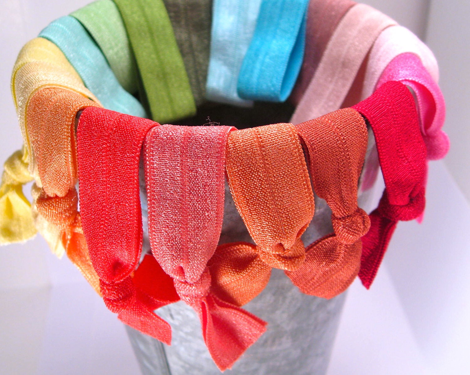 CHOOSE 12 Elastic Hair Ties - Assorted Colors - Knotted Hair Ties - Colorful Hair ties - Ponytail Holders