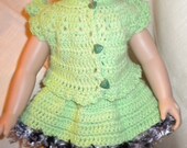 Hand Crochet Lime Green Top and Skirt Set for the American Girl Doll or any 18" Doll