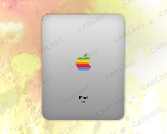 Retro Apple Logo Vinyl Sticker for iPad