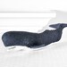 Whale Centerpiece Nautical Decor Glittered Navy Blue Repurposed for Summer Beach Weddings, Bridal Shower Table Settings, Shelf Decoration
