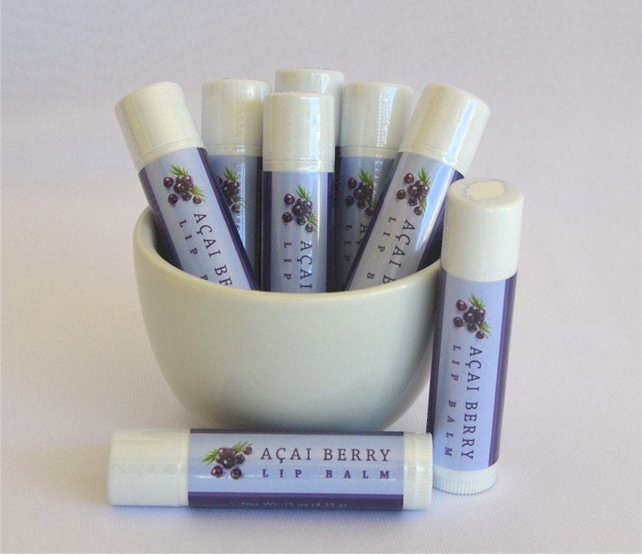 Acai Lip Balm,  Lip Balm, Natural Lip Balm, Olive Oil Lip Balm, Handmade Lip Balm, Berry Lip Balm, Açaí