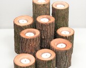 Tree Branch Candle Holders Set of 9- Rustic Wood Candle Holders, Tree Slice, Wooden Candle Holders