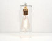 Glass Hurricane Table Lamp- Unique Modern Lighting, Antique Edison Bulb, Minimalist Lamp, Modern Lighting