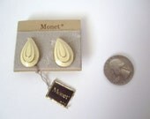 Vintage NOS 1970s MONET Enameled Earrings with Original Card and hang tag  // 70s // clips // clip ons // clipons
