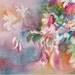 Lavender Pink Rust Gold Watercolor of Garden Flowers Smaii AP Print