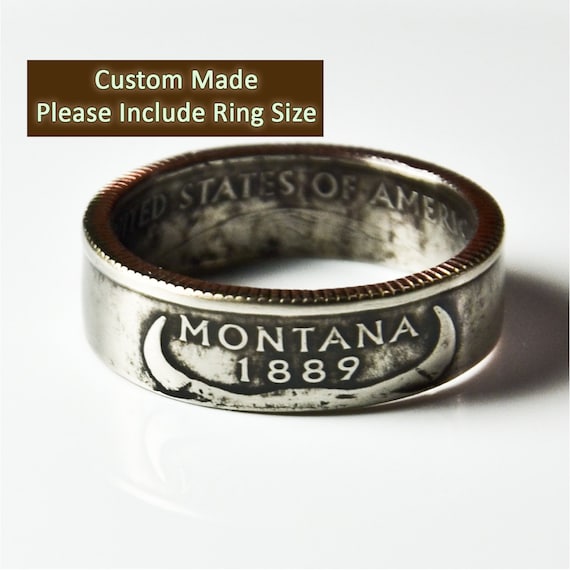 Custom Made / Sizes 5-12 / Montana Coin Ring (Please include size in purchase notes)