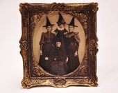 Witches Family Framed Portrait Photo 1-inch scale Dollhouse Miniature