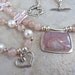 Laguna Agate Pendant - Strawberry Sunstone Pink Biwi Pearl - Elegant Wedding Pink Artisan Heart Necklace Bracelet