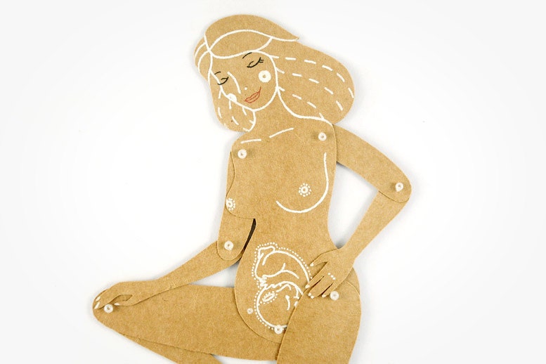 Mother - Articulated Paper Dolls by Dubrovskaya. Kraft paper, hand painted, MADE TO ORDER.