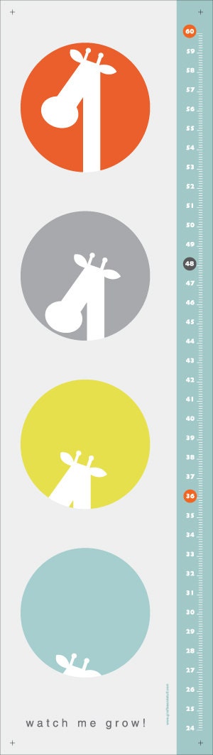 Watch Me Grow - Adorable Giraffe Growth/Height Chart