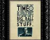 Dr Who Timey Wimey Quote- Vintage Retro Geekery Inspired - Collage Art Print -  8x10 Art Print Poster