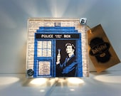 Dr. Who David Tennant. The Doctor Is In. Repurposed  Light Box Night Lights