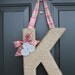 Multi Color Chevron and Jute Monogram Wreath, Handmade.